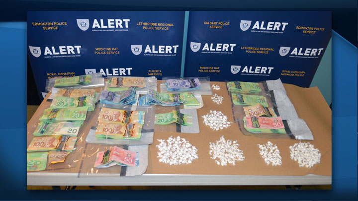 Police in Grand Prairie, Alberta have arrested four people - including a Regina man - after a drug trafficking operation was shut down.