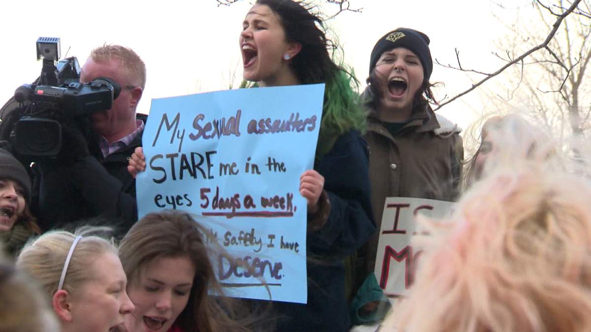 About 40 students walked out of class Friday afternoon to protest FHS' dress code. 