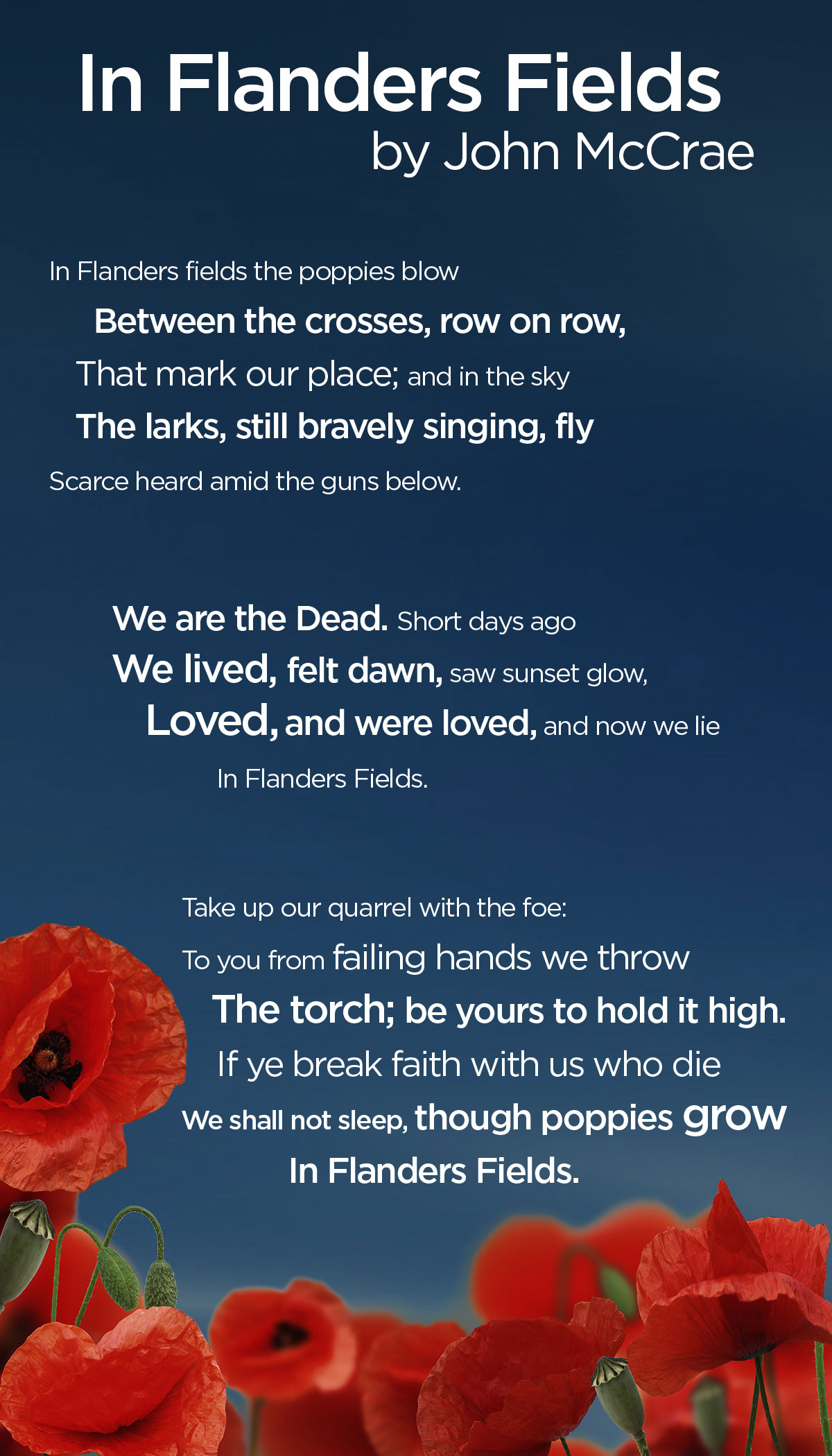 In Flanders Fields by John McCrae