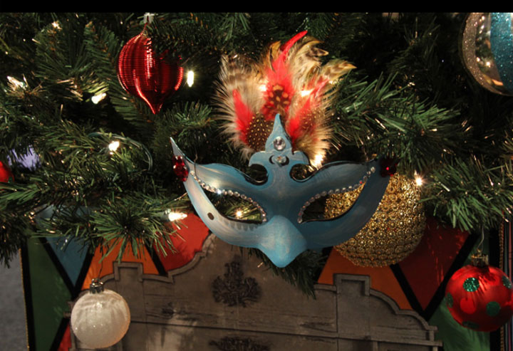 A decorated tree is seen during the 12 Trees of Christmas at Toronto’s Gardiner Museum.