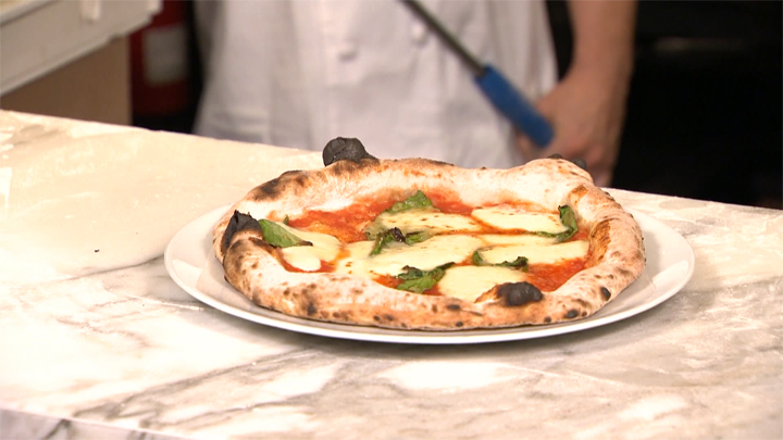 The margherita pizza made for Global Gourmet