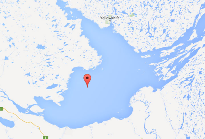 A small passenger plane with seven people on board made a forced landing in bad weather on the ice of Great Slave Lake on Thursday.
