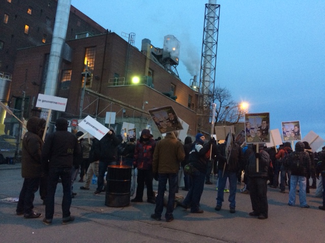 Several entrances at the Port of Montreal were blocked by protesters on November 26, 2014.