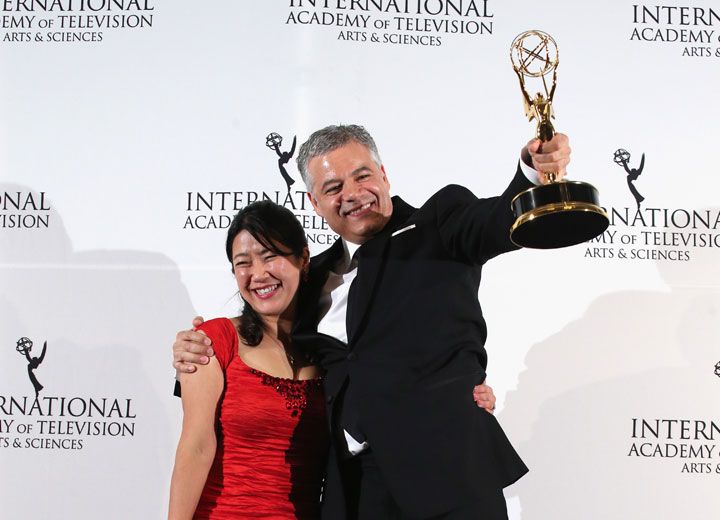 'The Exhibition' producer Miho Yamamoto (left) and producer/director Damon Vignale, pictured at the International Emmy Awards on Nov. 24, 2014.