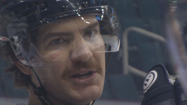 Winnipeg Jets forward Jim Slater is just one of several players on the team who grew facial fur for Movember.