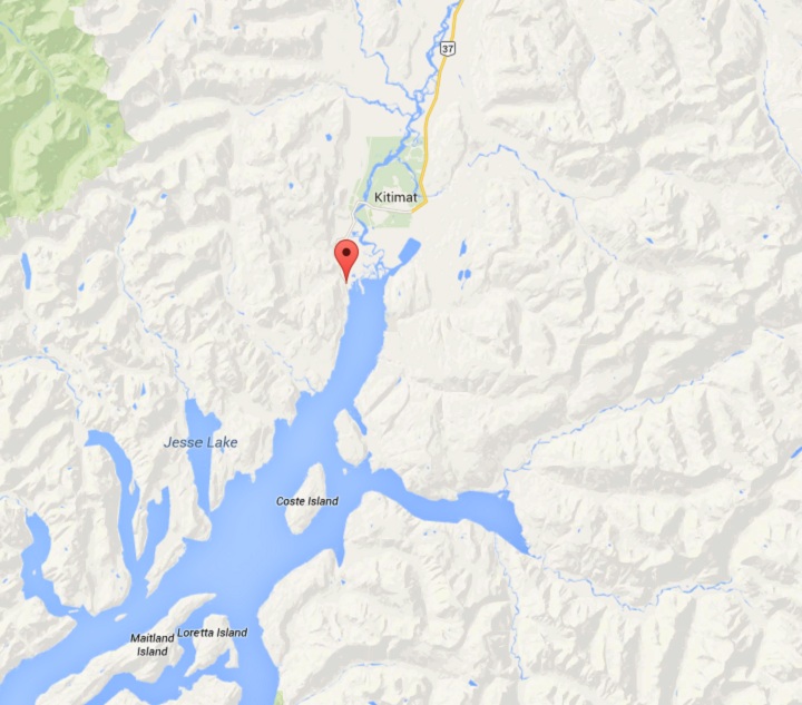 Kitimat, the area where a guide fell off a cliff and eventually died of his injuries.