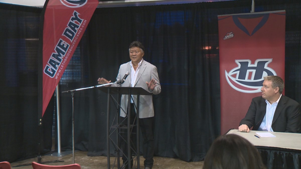 Ron Sakamoto is introduced as a founding member of the Lethbridge Hurricanes Advisory Committee.