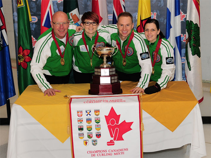 Max Kirkpatrick’s team from Swift Current, Sask. beat the Northwest Territories Saturday for gold at Canadian mixed curling championship.
