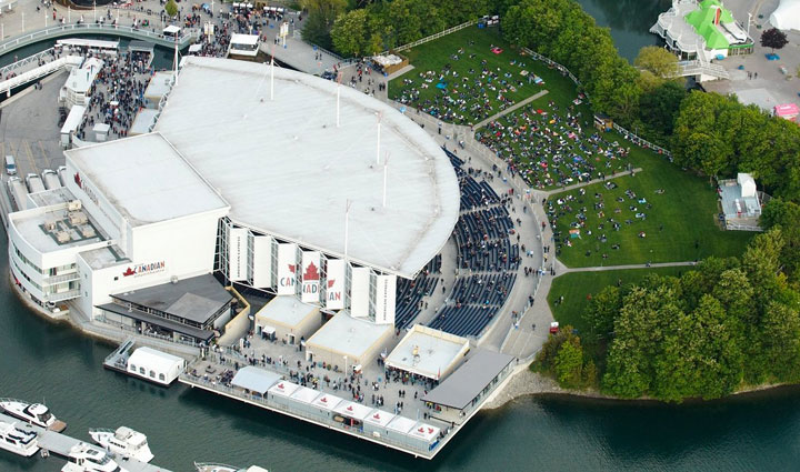 The Molson Canadian Amphitheatre, pictured in an undated aerial photo.