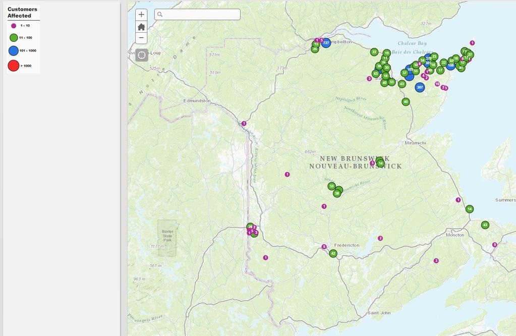 NB Power’s new outage map gives you a look at the provincial outages in extreme weather events.
