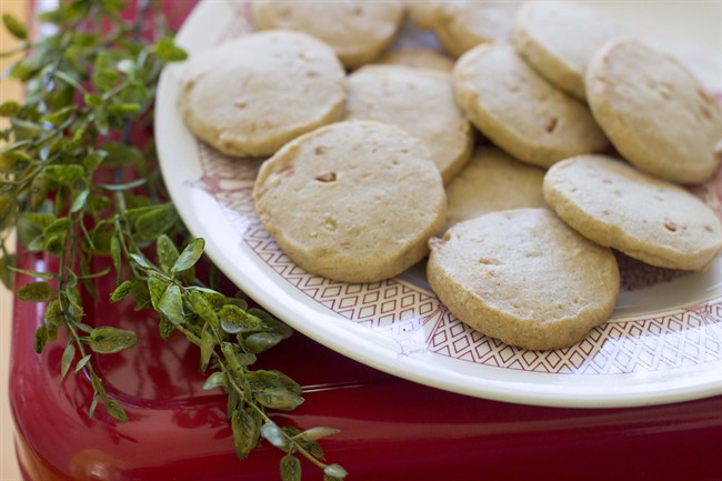 This Nov. 3, 2014, photo shows vanilla refrigerator cookies in Concord, N.H. These easy refrigerator cookies can be prepped ahead, then refrigerated for several days or frozen for months until the moment is right.