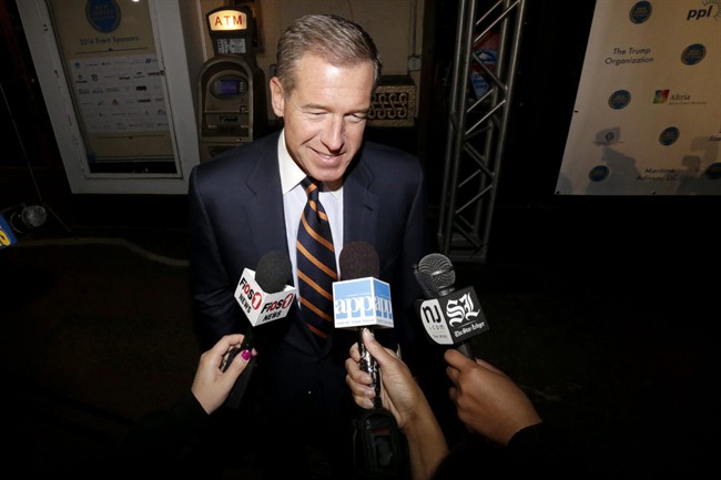 Television journalist Brian Williams arrives at the Asbury Park Convention Hall during red carpet arrivals prior to the New Jersey Hall of Fame inductions, Thursday, Nov. 13, 2014, in Asbury Park, N.J. 