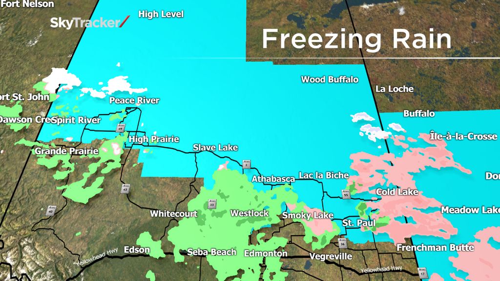 Freezing rain in northern Alberta as of 10 p.m. Thursday, Nov. 20, 2014.