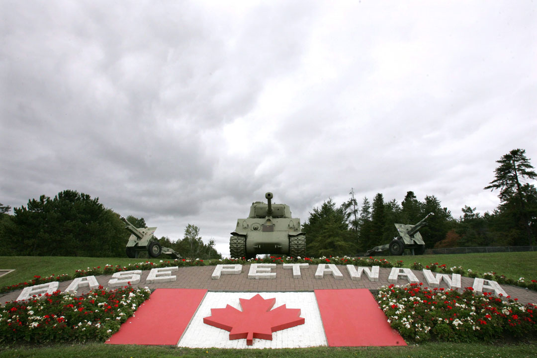 The main gate of CFB Petawawa, near Ottawa.