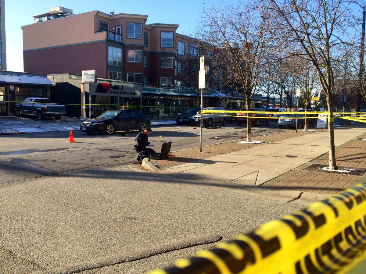 The scene where a pedestrian was struck in North Vancouver.