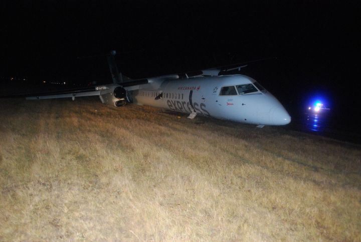 ‘The whole inside wall of the plane blew out’ as propeller pierces window in rough landing - image