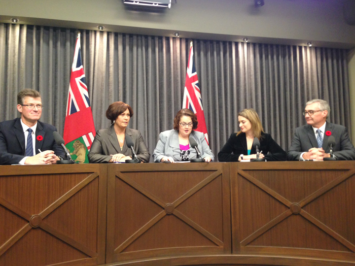 One of the rebel five ministers Theresa Oswald, second from the left, is reflecting on running for the premier's position.