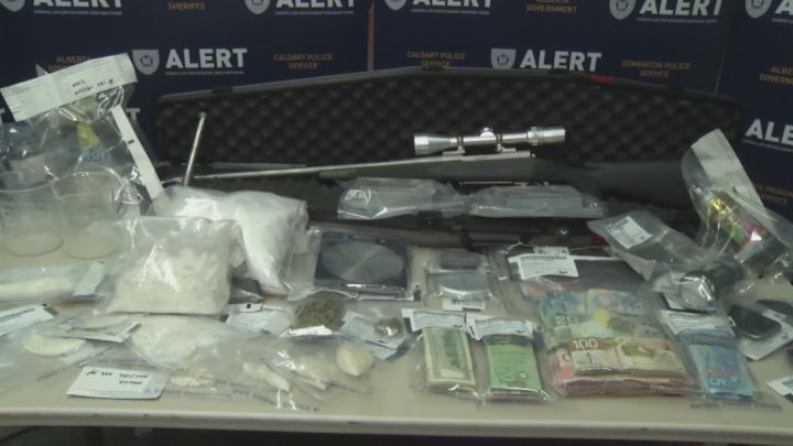 ALERT shows off what it seized during a drug bust earlier this month in Red Deer.