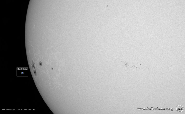 The sunspot formerly 2192 -- now called 2209 -- has turned back toward Earth.