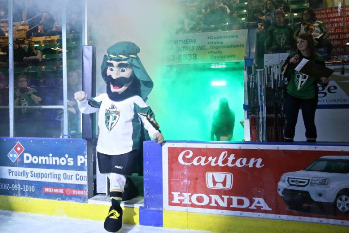 Above is a photo of mascot Boston Raider, which is posted on the Prince Albert Raiders Facebook page.