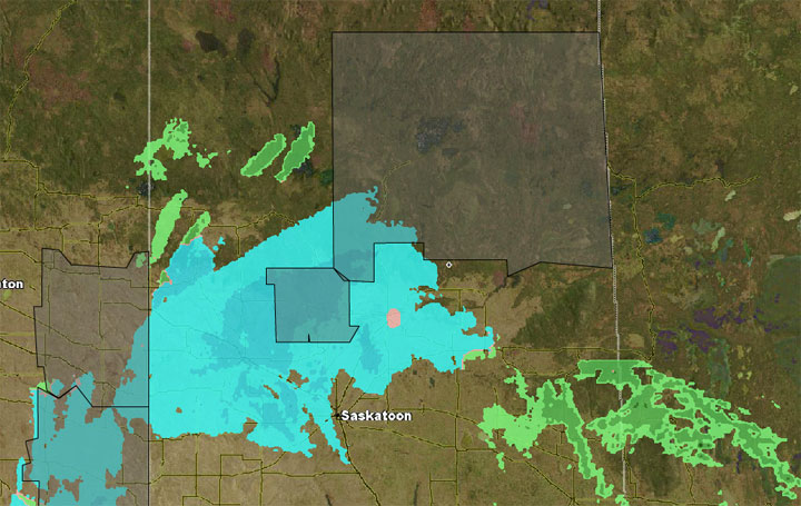 Snowfall totals of around 10 centimetres are expected in certain areas of Saskatchewan, according to Environment Canada.