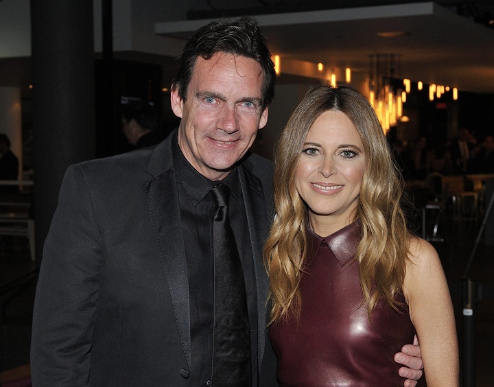 Pierre Karl Péladeau and Julie Snyder on the red carpet at the 36th annual ADISQ Awards held at the Place des Arts, in Montreal, Que., on October 26, 2014.