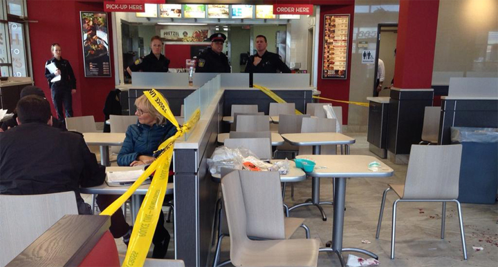 Police investigate after a stabbing inside the Mississauga Tim Hortons