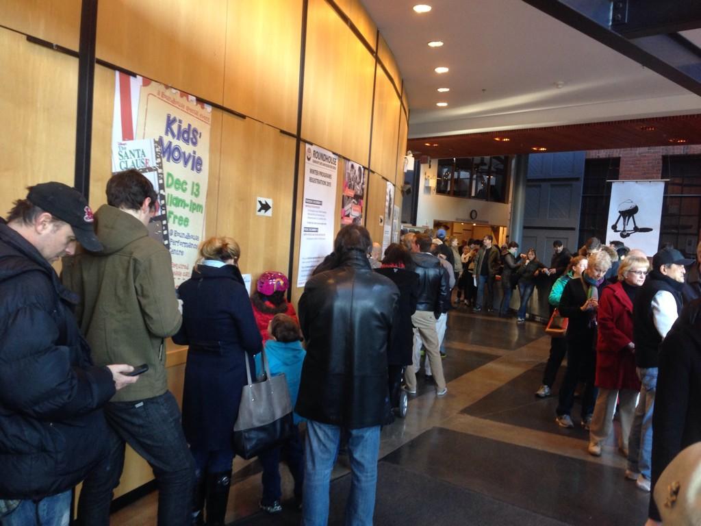 Voting lineup at The Roundhouse in Vancouver.