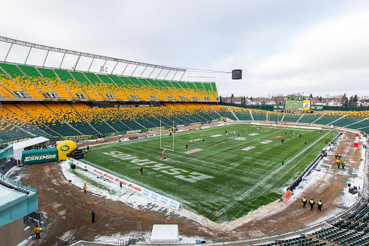Overall shot of Commonwealth Stadium before the CFL Western Semi-Final game between the Saskatchewan Roughriders and Edmonton Eskimos at Commonwealth Stadium on November 16, 2014 in Edmonton, Alberta, Canada.