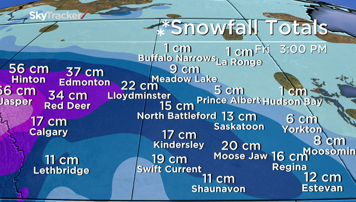 Environment Canada issues snowfall warning for Saskatoon, west-central Saskatchewan; up to 25 cm expected.