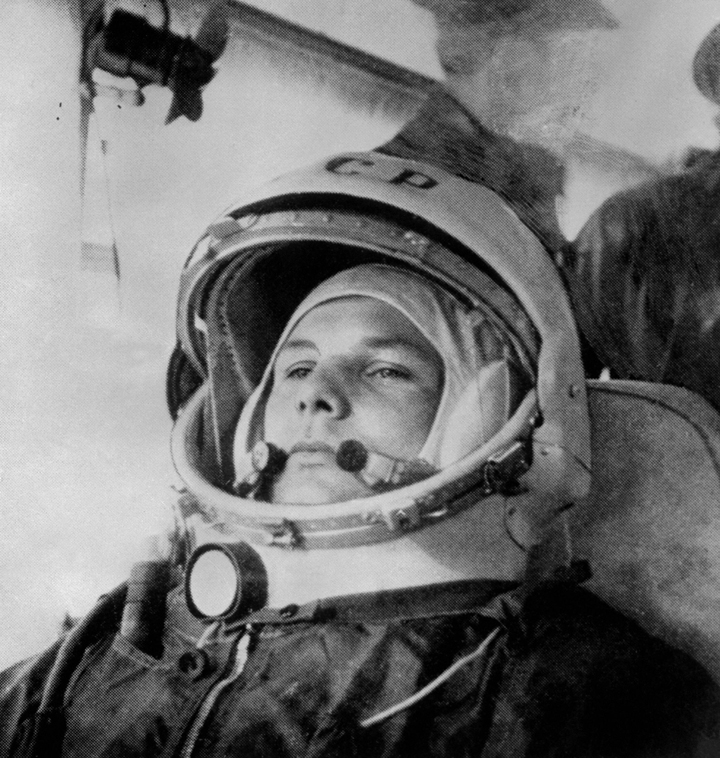 Yuri Gagarin, seen here, on April 12, 1961, before he launched into space.