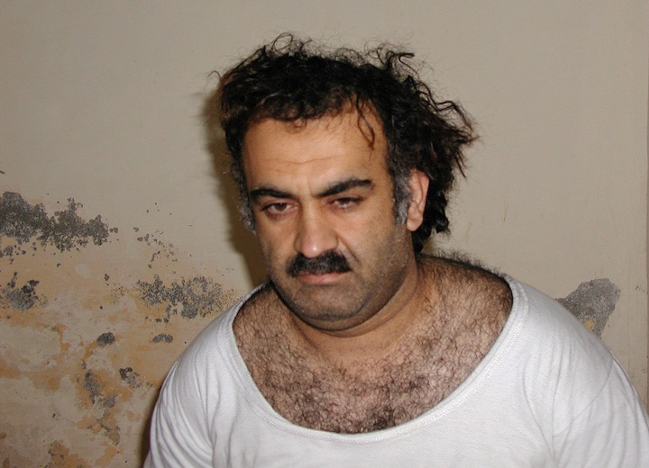 This March 1, 2003, file photo obtained by the Associated Press shows Khalid Sheikh Mohammed shortly after his capture during a raid in Pakistan. 