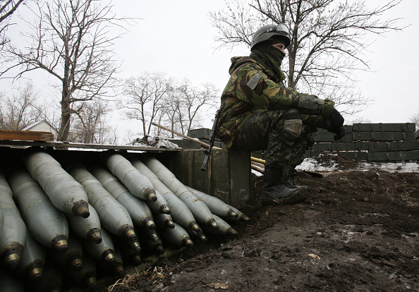 Ukrainian soldiers prepare to launch a counter attack against pro-Russian separatists near Donetsk, Ukraine on Dec. 8, 2014.