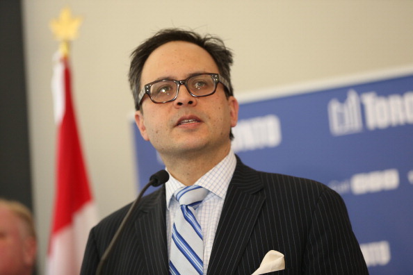 Denzil Minnan-Wong announced the plan to start cleaning up the downed trees from the big Christmas storm. Toronto, January 2, 2014. 