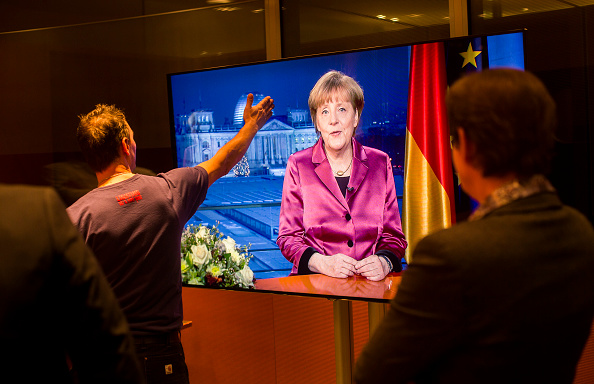 German Chancellor Angela Merkel makes her New Year's speech on December 30, 2014 in Berlin, Germany. 