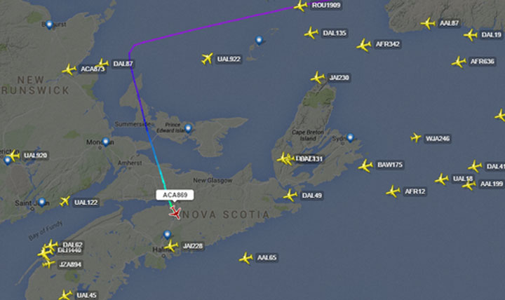 An Air Canada flight from London's Heathrow airport to Toronto Pearson is diverting to Halifax.