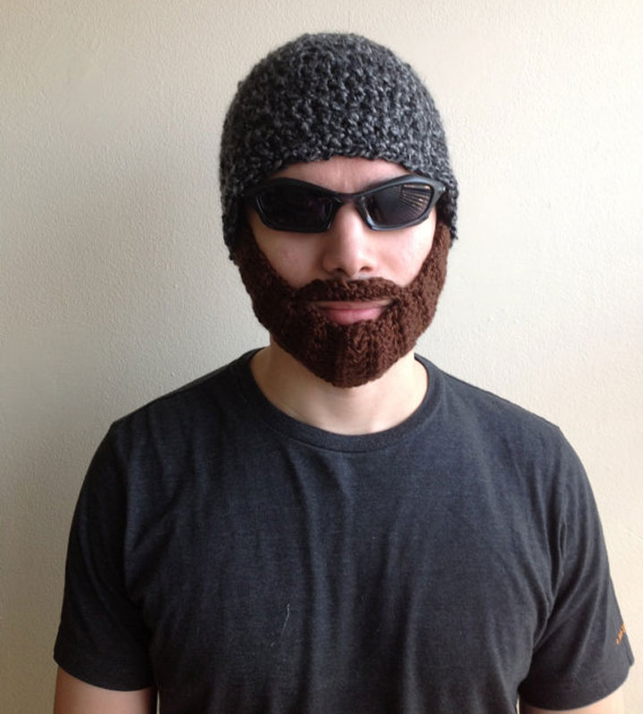 Crochet Beard Hat sold on Etsy.com.