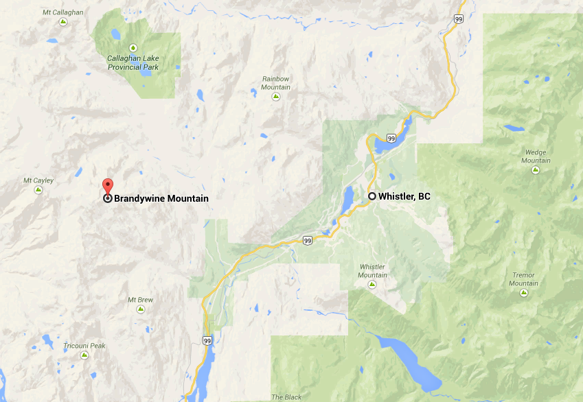 An avalanche happened just west of Brandywine Mountain today, 20 kilometres west of Whistler. 
