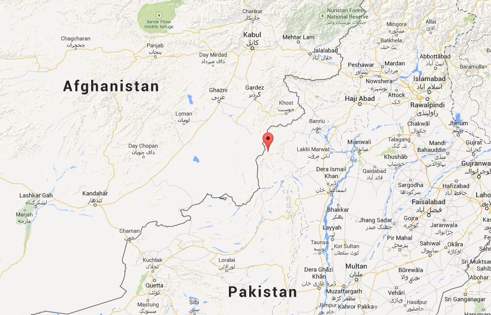 Location of  the Shawal area of North Waziristan in Pakistan.
