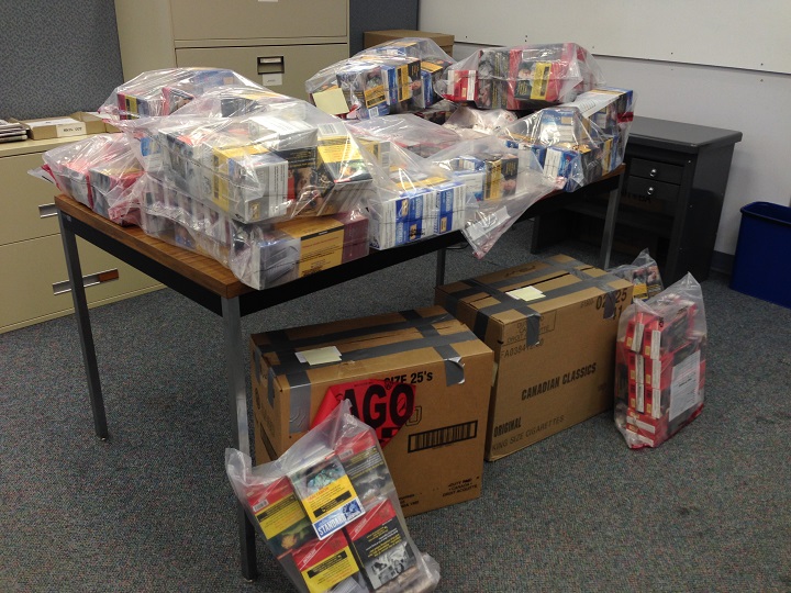 More than 100,000 contraband cigarettes were seized by Falcon Lake RCMP in November, 2014.