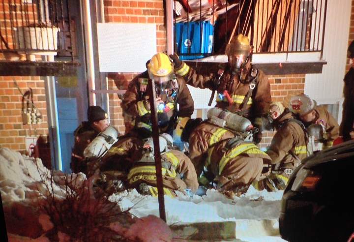 Quebec provincial police are investigating a fire in an apartment building in Les Coteaux, Que., which has left two dead and three injured on December 23, 2014.
