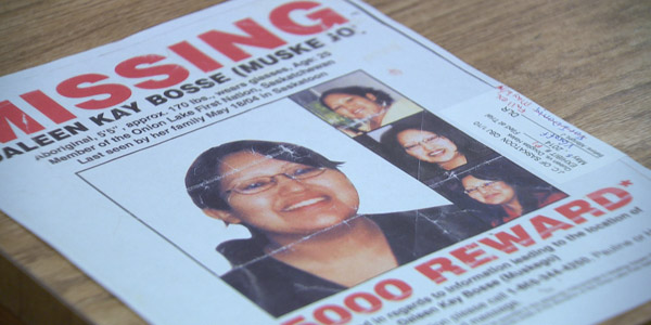 A missing poster for Daleen Bosse, last seen in Saskatoon in May, 2004.
