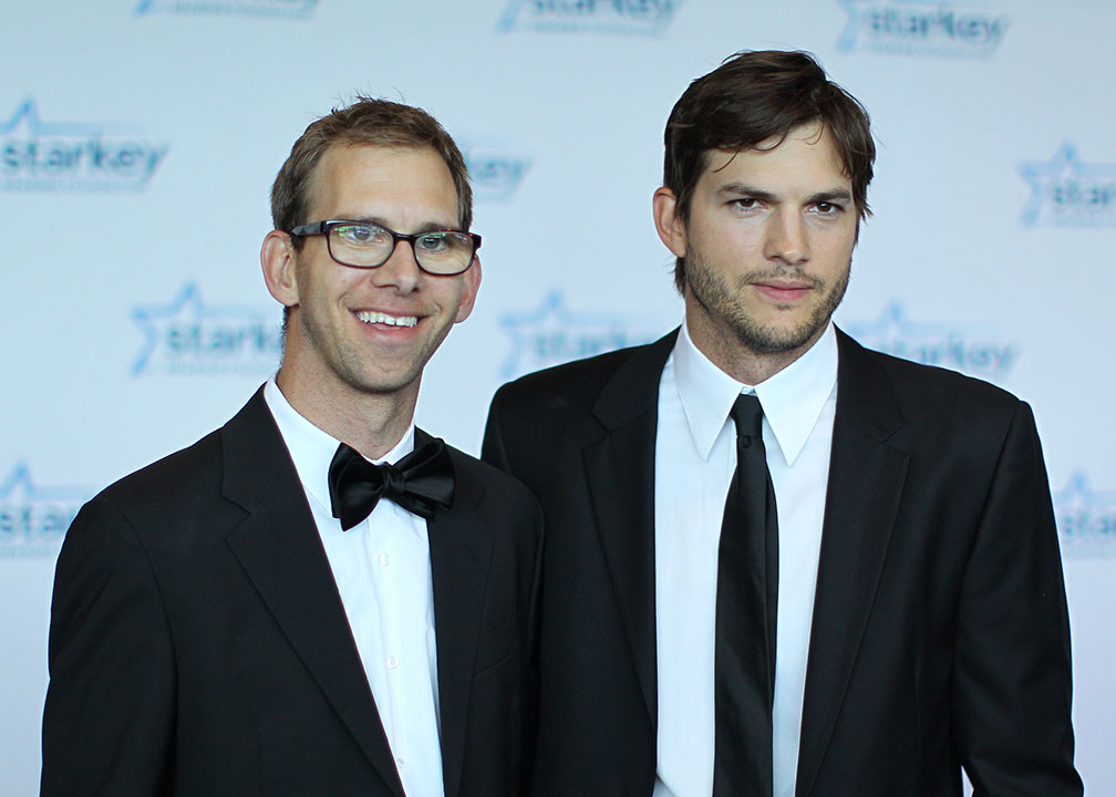 Ashton Kutcher, right, with his twin brother Michael.