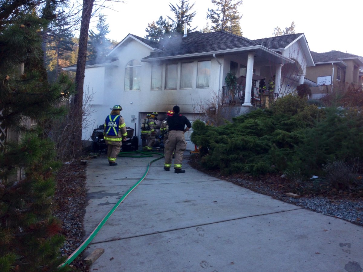 The garage of this Kelowna home has serious damage after a gas tank exploded in it.