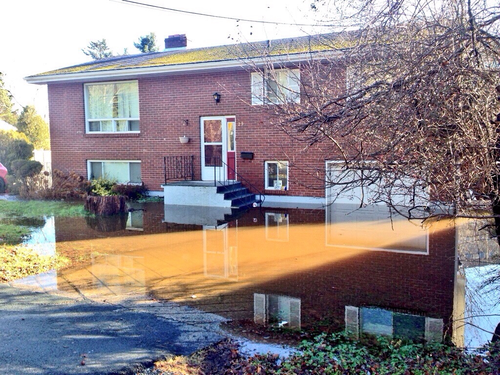 Bedford N.S., home surrounded by water following December flooding.