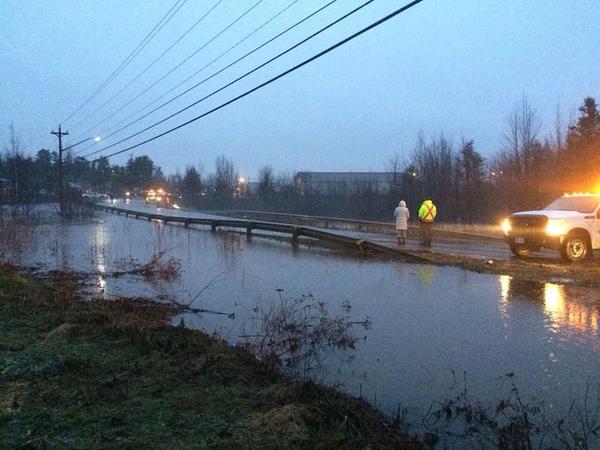 Pine Glen Road in Riverview was flooded Thursday.