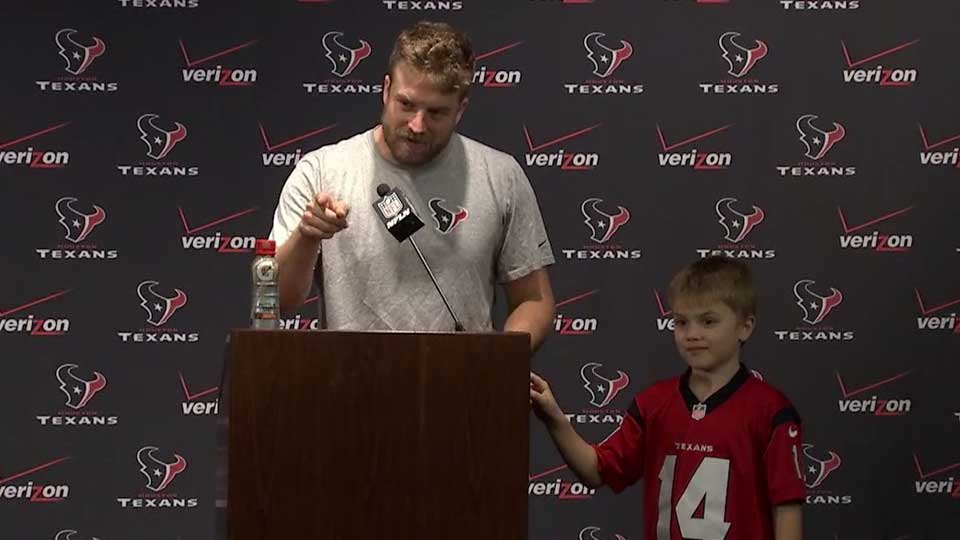 Houston Texans' Ryan Fitzpatrick's son drops some math skills at postgame  press conference - Sports Illustrated