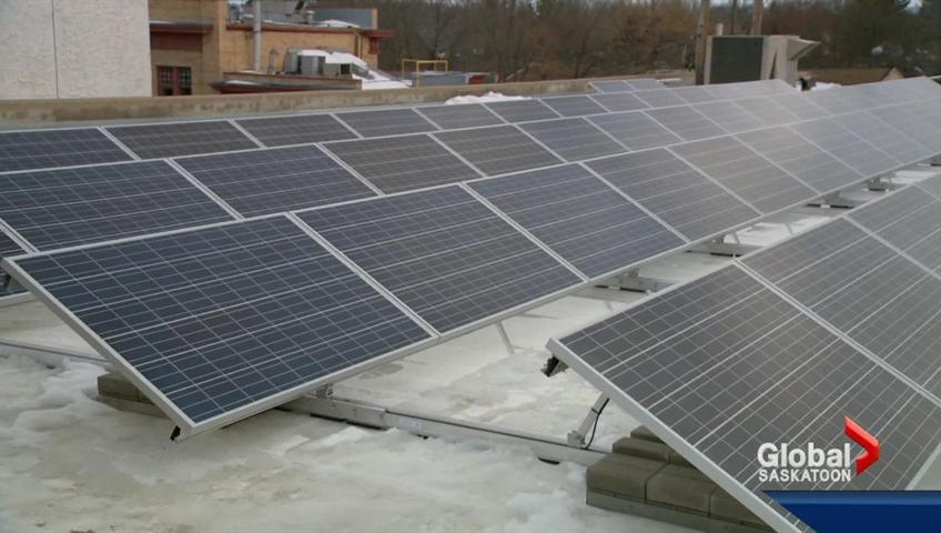 One of Saskatoon’s oldest movie houses, the Broadway Theatre, is powering itself with new technology - rooftop solar panels.