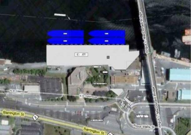 Diagram of a proposed $75-million jetty on CFB Halifax.