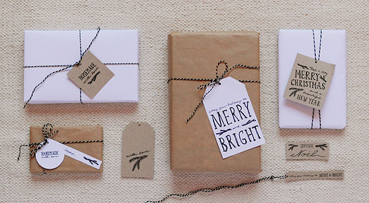 'Hey Look' blog offers a number of hand-drawn gift tags that can be printed at home.